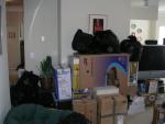 The first pile of stuff I throw away making room for Lisa and Duke