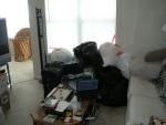 The pile of stuff going to the Salvation Army to make room