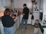 Becky, Ike, & Jake making our wonderful dinner!
