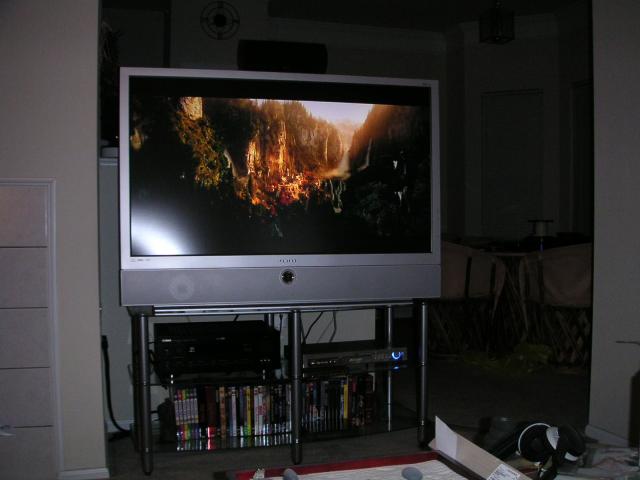 My new Samsung 50" DLP HDTV Monitor, Yamaha 5650 Dolby 6.1 Receiver, and Samsung HD-931 DVD Player with DVI to the Monitor
