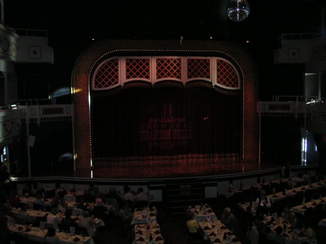Looking down from the balcony on the showboat